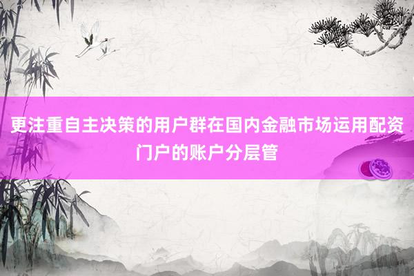 更注重自主决策的用户群在国内金融市场运用配资门户的账户分层管