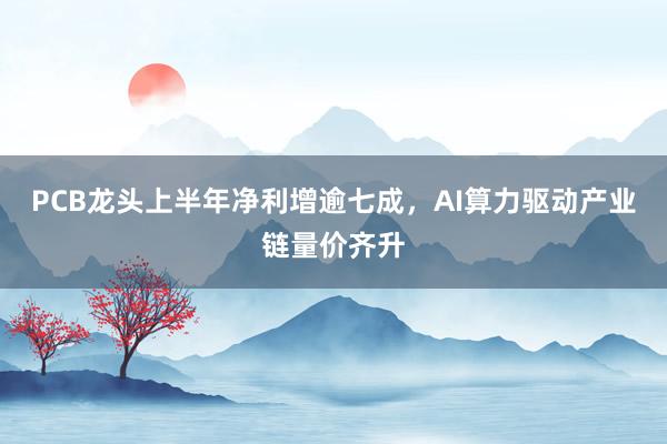 PCB龙头上半年净利增逾七成,AI算力驱动产业链量价齐升