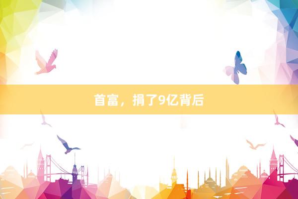 首富，捐了9亿背后