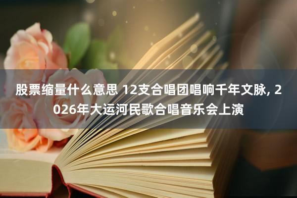 股票缩量什么意思 12支合唱团唱响千年文脉, 2026年大运河民歌合唱音乐会上演