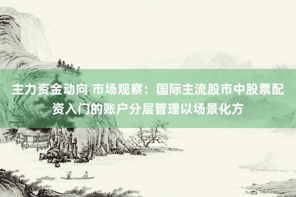 主力资金动向 市场观察：国际主流股市中股票配资入门的账户分层管理以场景化方