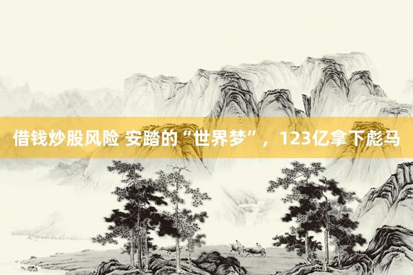 借钱炒股风险 安踏的“世界梦”，123亿拿下彪马